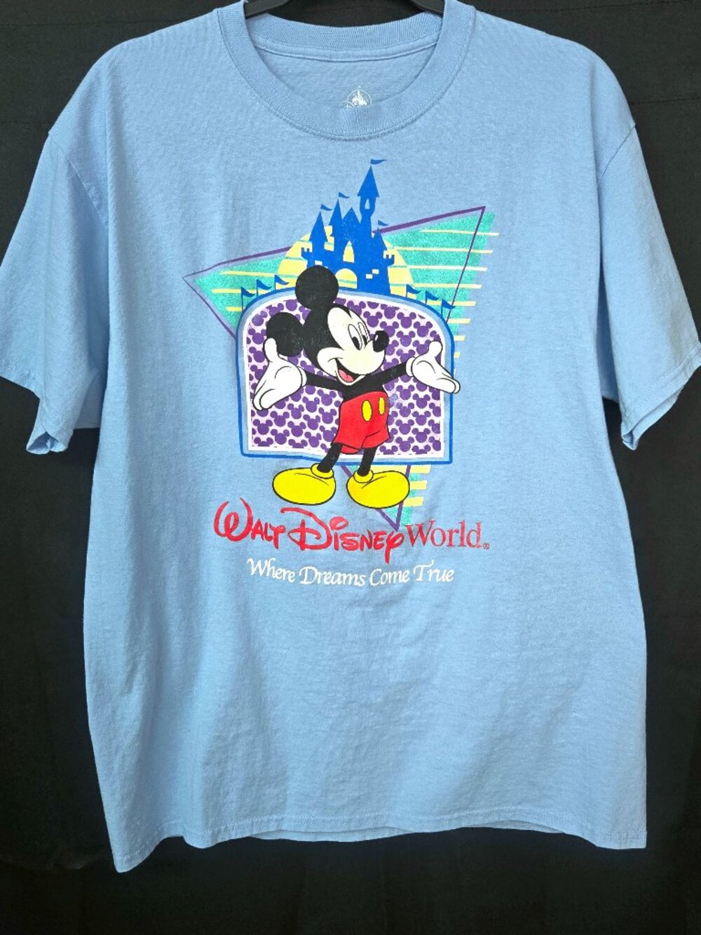 Disney Parks Shirt Mickey Mouse Castle Blue Graphic L Disneycore Theme Park